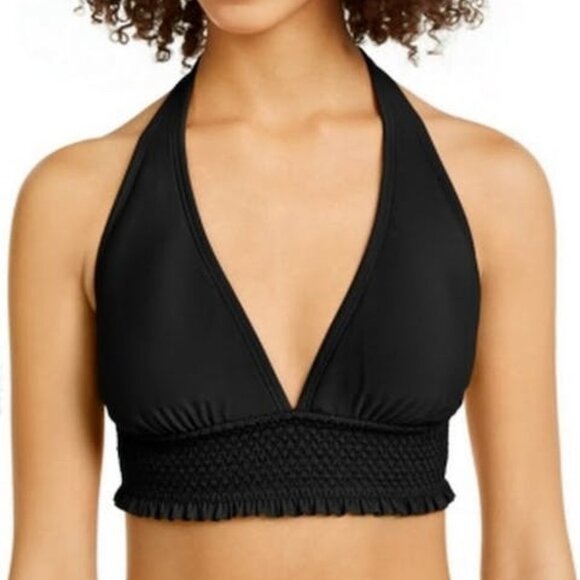 Tommy Hilfiger Deep V Neck UV Protection Halter Swimsuit Top - Picture 1 of 3